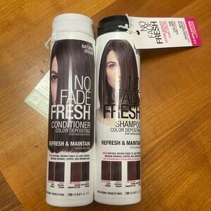 No Fade Fresh color depositing shampoo and conditioner natural brown